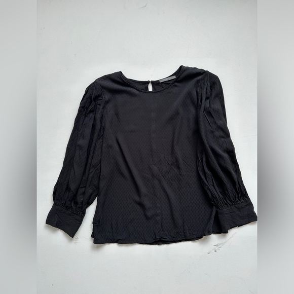 Suzy Shier - Long Sleeve Blouse - Black Pattern - Lightweight - Size: Large - Picture 1 of 9